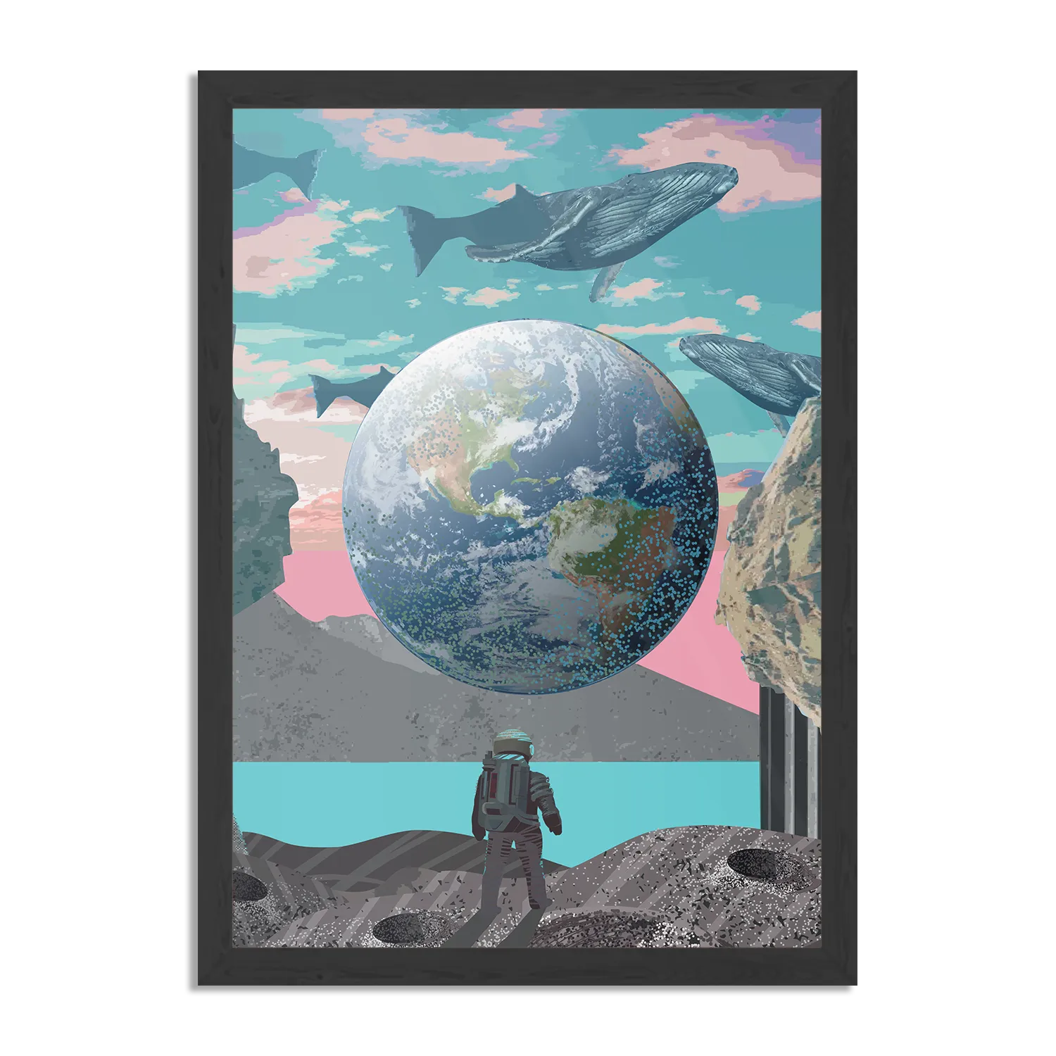 Poster Abstracte Aarde Rechthoek Verticaal Met Lijst Template PBL 50 70 Verticaal Ruimtevaart 13 1