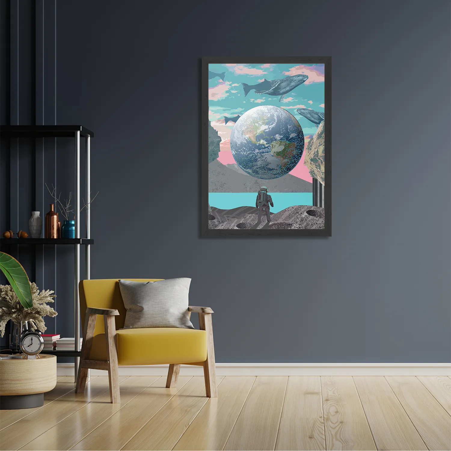 Poster Abstracte Aarde Rechthoek Verticaal Met Lijst Template PBL 50 70 Verticaal Ruimtevaart 13 2