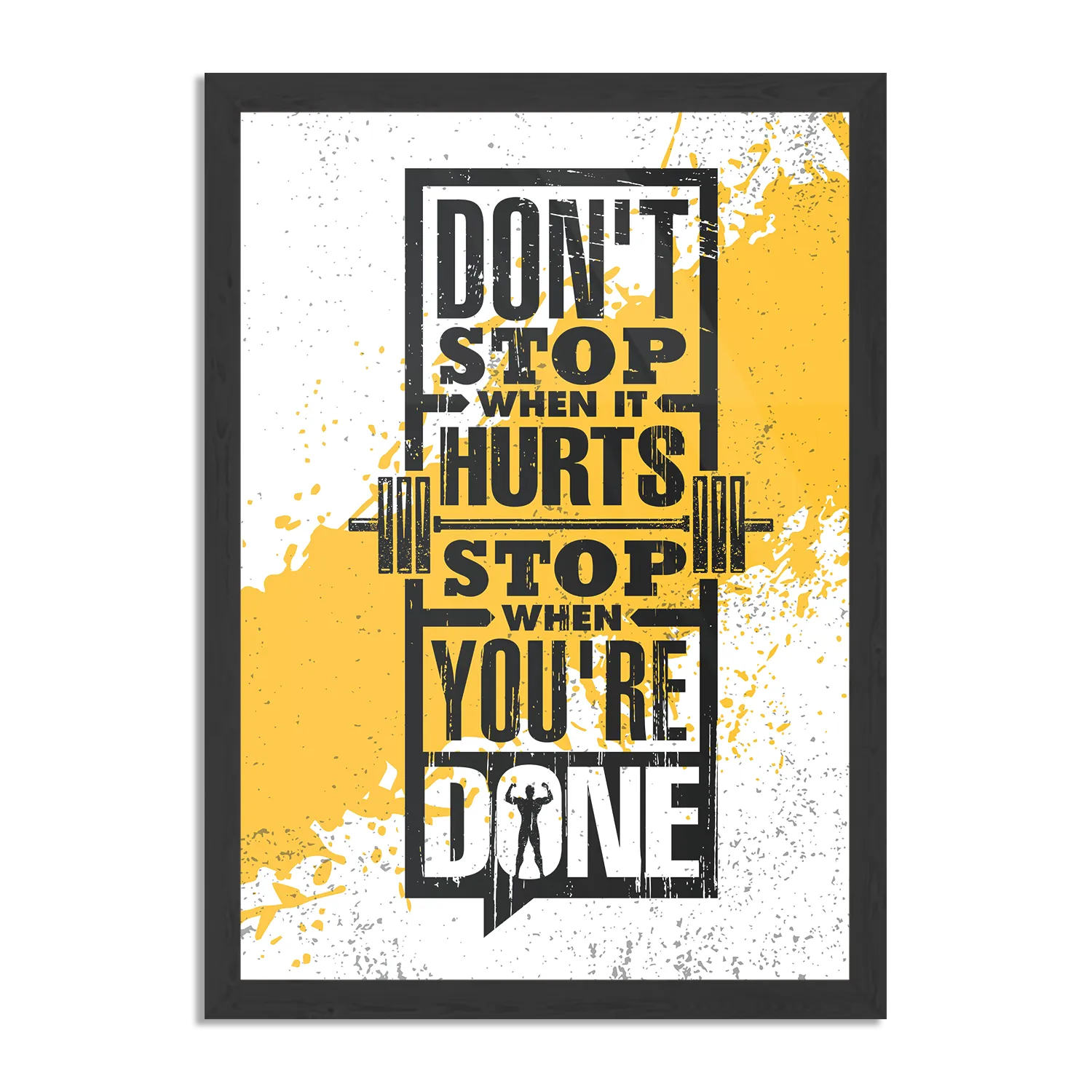 Poster Don't Stop When It Hurts, Stop When You're Done Rechthoek Verticaal Met Lijst Template PBL 50 70 Verticaal Sport 11 1