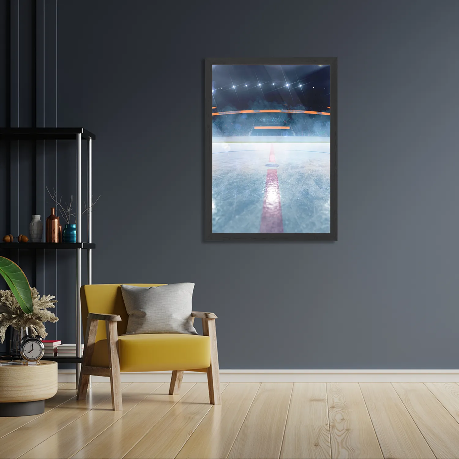 Poster Ijshockey Pitch Rechthoek Verticaal Met Lijst Template PBL 50 70 Verticaal Sport 12 2