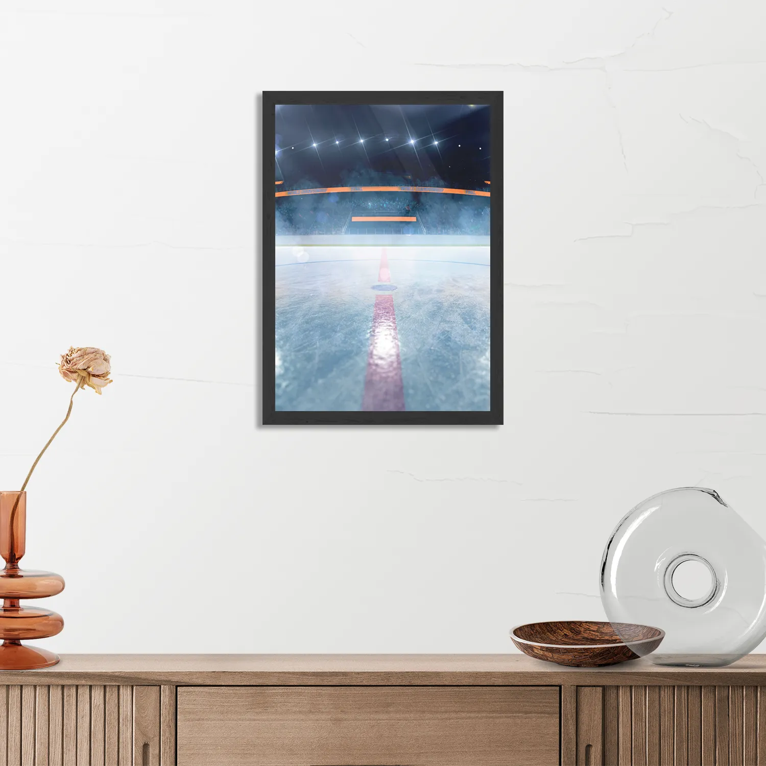 Poster Ijshockey Pitch Rechthoek Verticaal Met Lijst Template PBL 50 70 Verticaal Sport 12 3