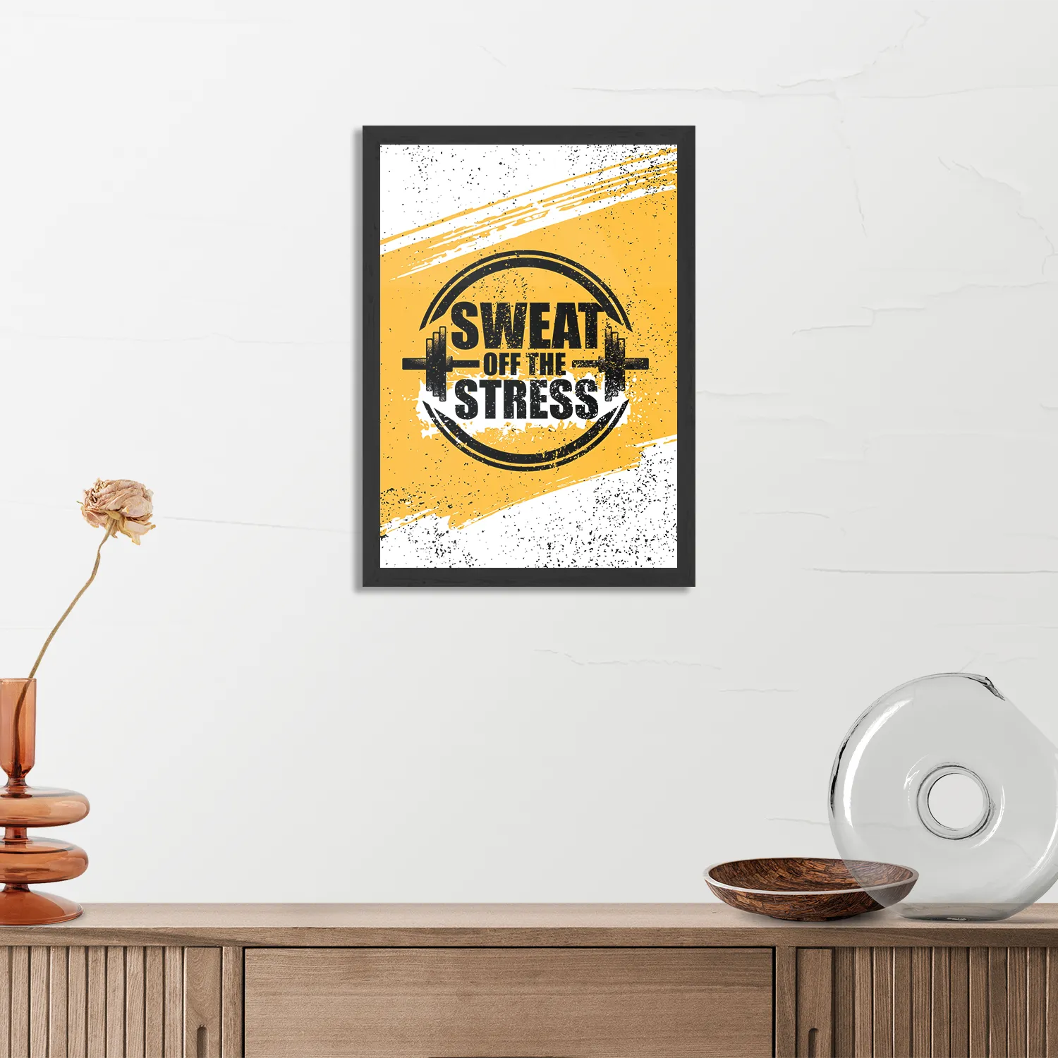 Poster Sweat Off Time Stress Rechthoek Verticaal Met Lijst Template PBL 50 70 Verticaal Sport 15 3