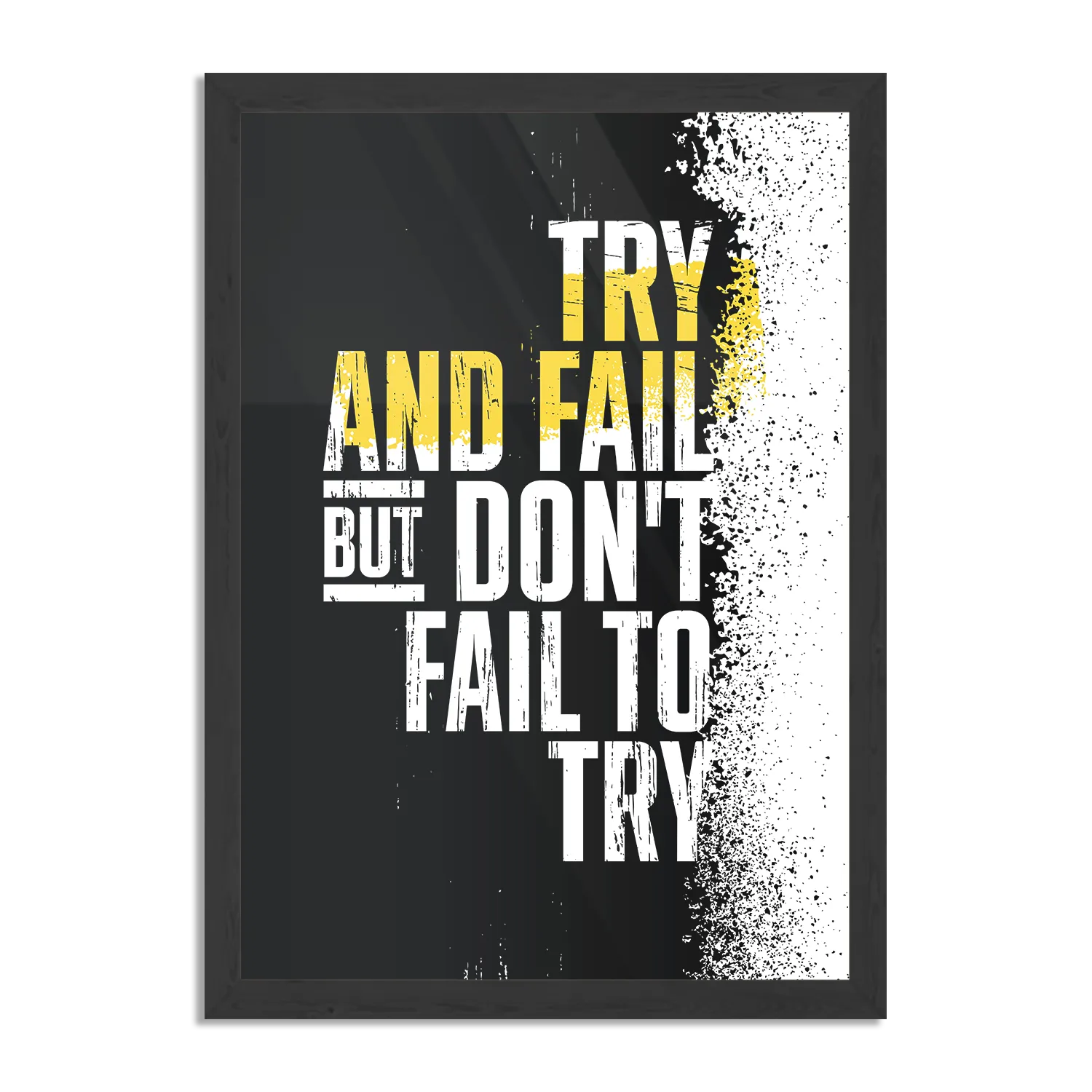 Poster Try And Fail, But Don't Fail To Try Rechthoek Verticaal Met Lijst Template PBL 50 70 Verticaal Sport 18 1