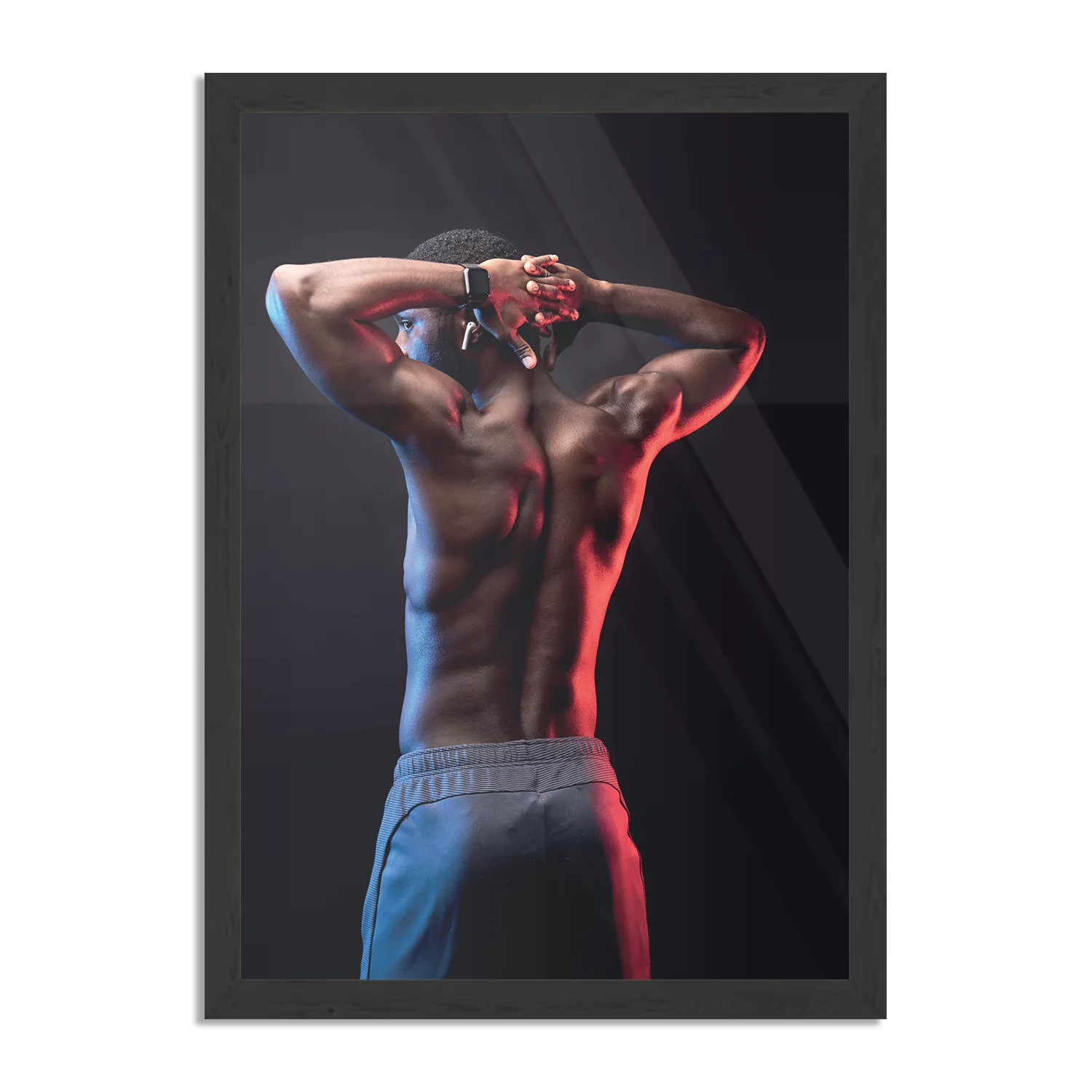 Poster Sportieve Donkere Man Rechthoek Verticaal Met Lijst Template PBL 50 70 Verticaal Sport 19 1