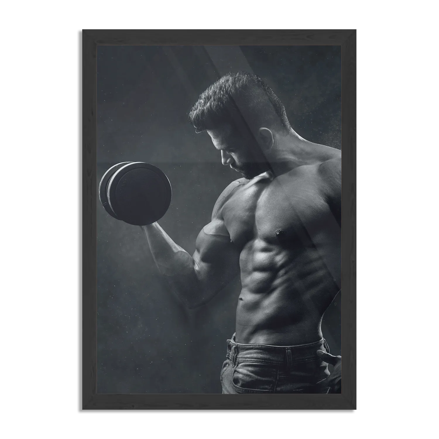 Poster Sexy Man Heft Gewicht Met Halter Rechthoek Verticaal Met Lijst Template PBL 50 70 Verticaal Sport 2 1