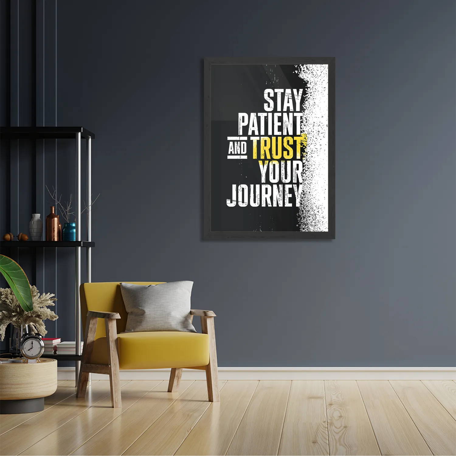 Poster Stay Patient And Trust Your Journey Rechthoek Verticaal Met Lijst Template PBL 50 70 Verticaal Sport 21 2
