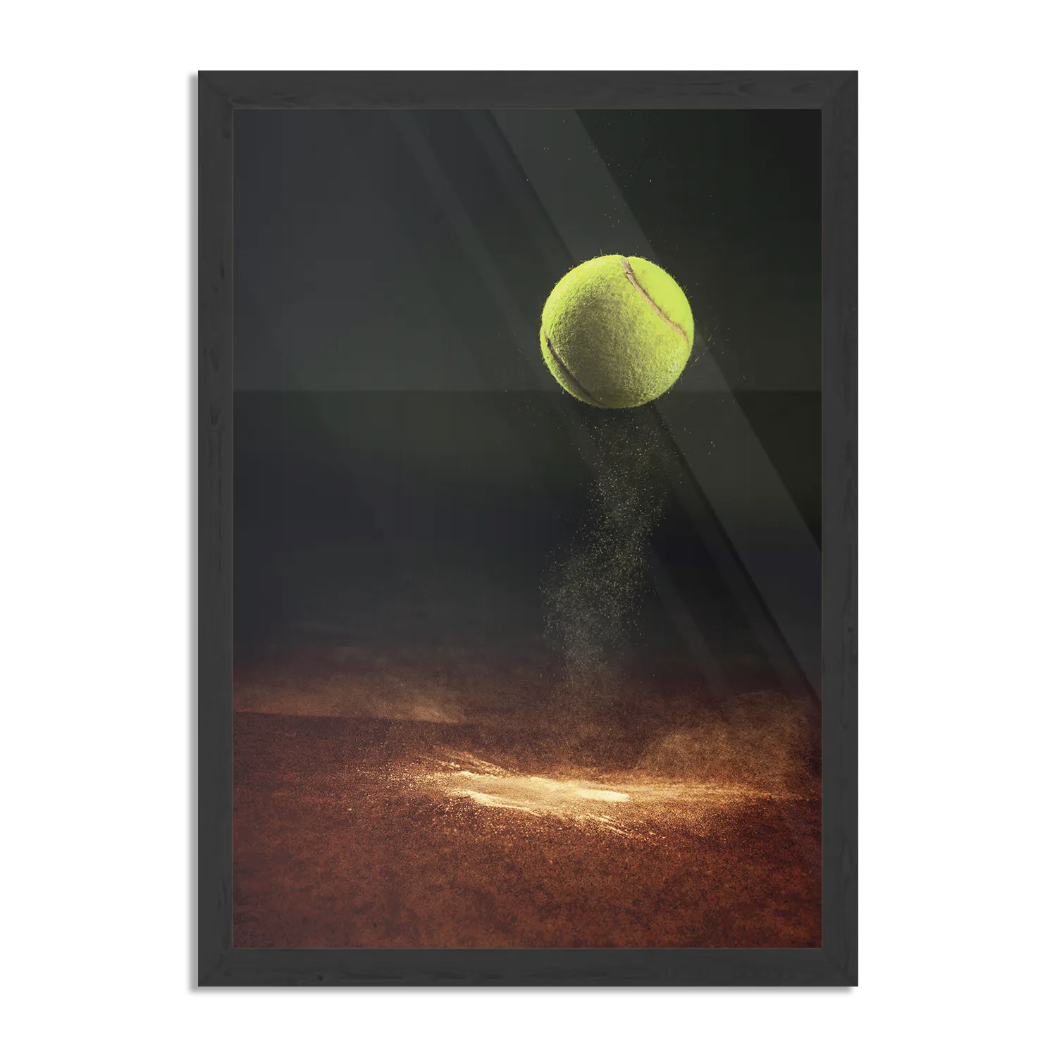 Poster Tennisbal Op Grevel Rechthoek Verticaal Met Lijst Template PBL 50 70 Verticaal Sport 9 1