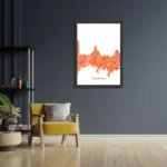 Poster Skyline Amsterdam Watercolor Paint Rechthoek Verticaal Met Lijst Template PBL 50 70 Verticaal Steden 1 2