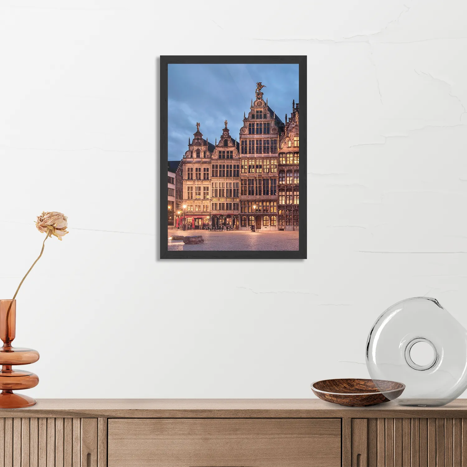 Poster Grote Markt Antwerpen Rechthoek Verticaal Met Lijst Template PBL 50 70 Verticaal Steden 101 3