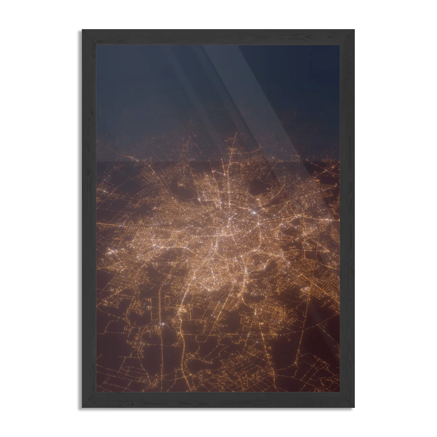 Poster Luchtfoto Nacht 03 Rechthoek Verticaal Met Lijst Template PBL 50 70 Verticaal Steden 108 1
