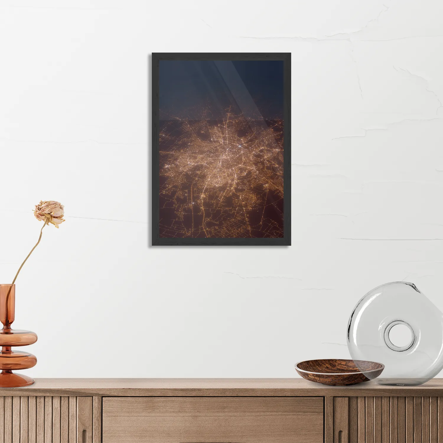 Poster Luchtfoto Nacht 03 Rechthoek Verticaal Met Lijst Template PBL 50 70 Verticaal Steden 108 3
