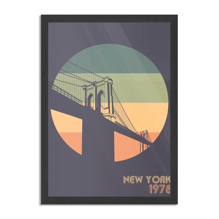 Poster New York 1978 Illustratie Rechthoek Verticaal Met Lijst Template PBL 50 70 Verticaal Steden 11 1