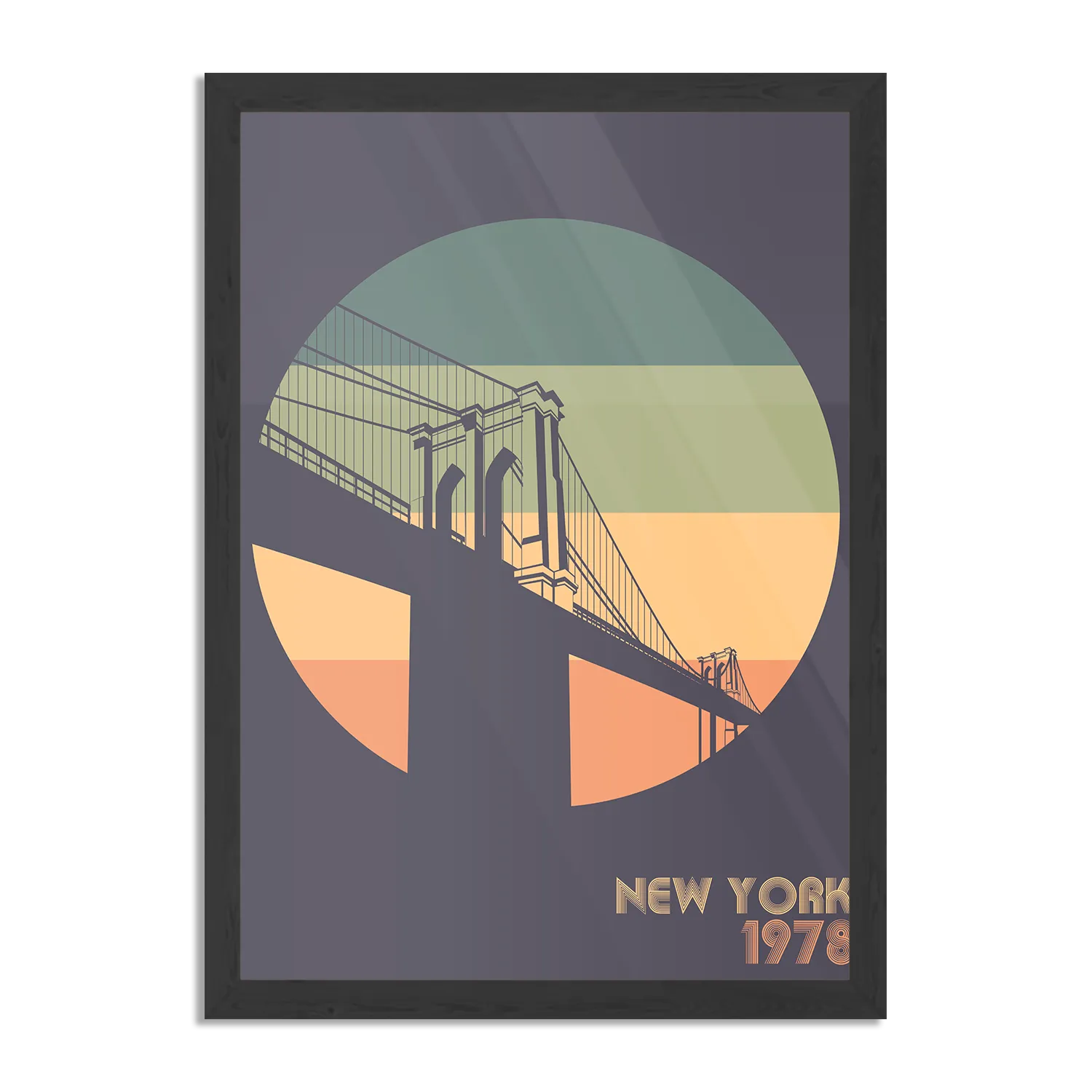 Poster New York 1978 Illustratie Rechthoek Verticaal Met Lijst Template PBL 50 70 Verticaal Steden 11 1