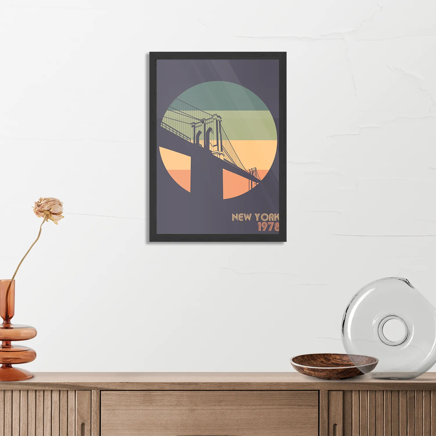 Poster New York 1978 Illustratie Rechthoek Verticaal Met Lijst Template PBL 50 70 Verticaal Steden 11 3