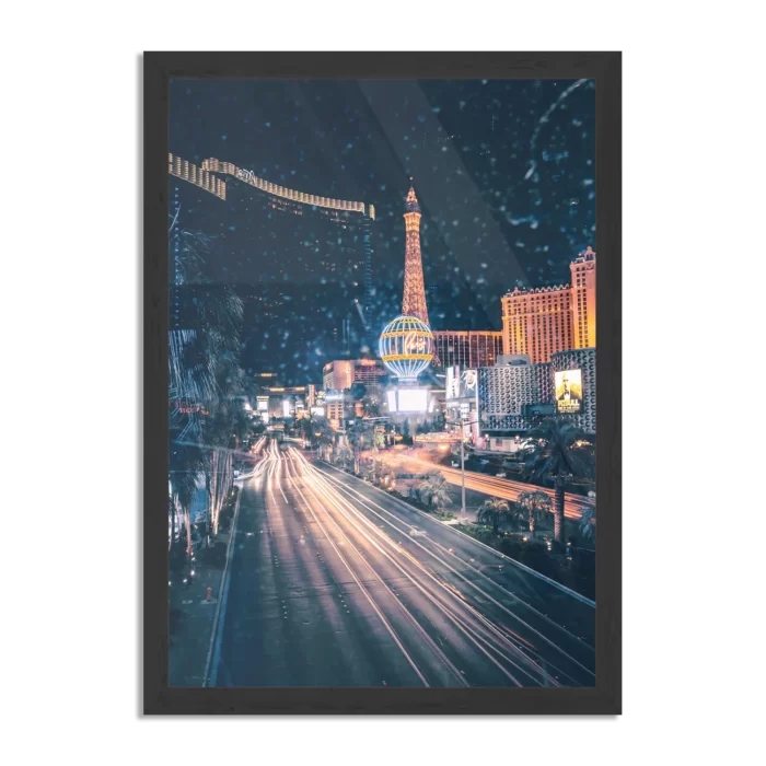 Poster Las Vegas at Night Rechthoek Verticaal Met Lijst Template PBL 50 70 Verticaal Steden 16 1