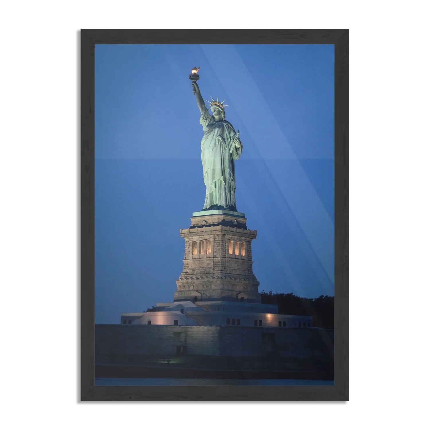 Poster Vrijheidsbeeld New York Donker 01 Rechthoek Verticaal Met Lijst Template PBL 50 70 Verticaal Steden 18 1