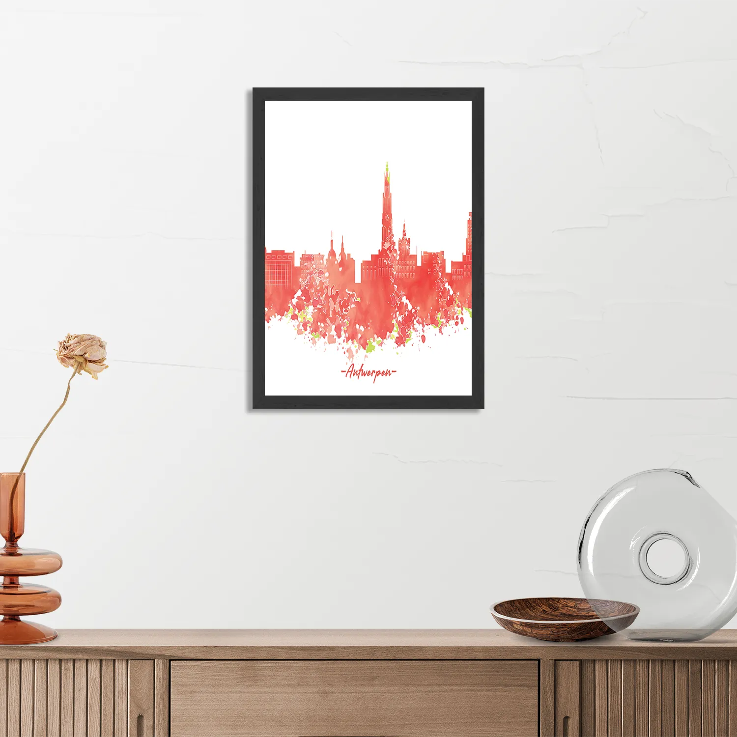 Template_PBL_50-70_Verticaal_Steden_2-3 Poster Skyline Antwerpen Watercolor Paint Rechthoek Verticaal Met Lijst Template PBL 50 70 Verticaal Steden 2 3