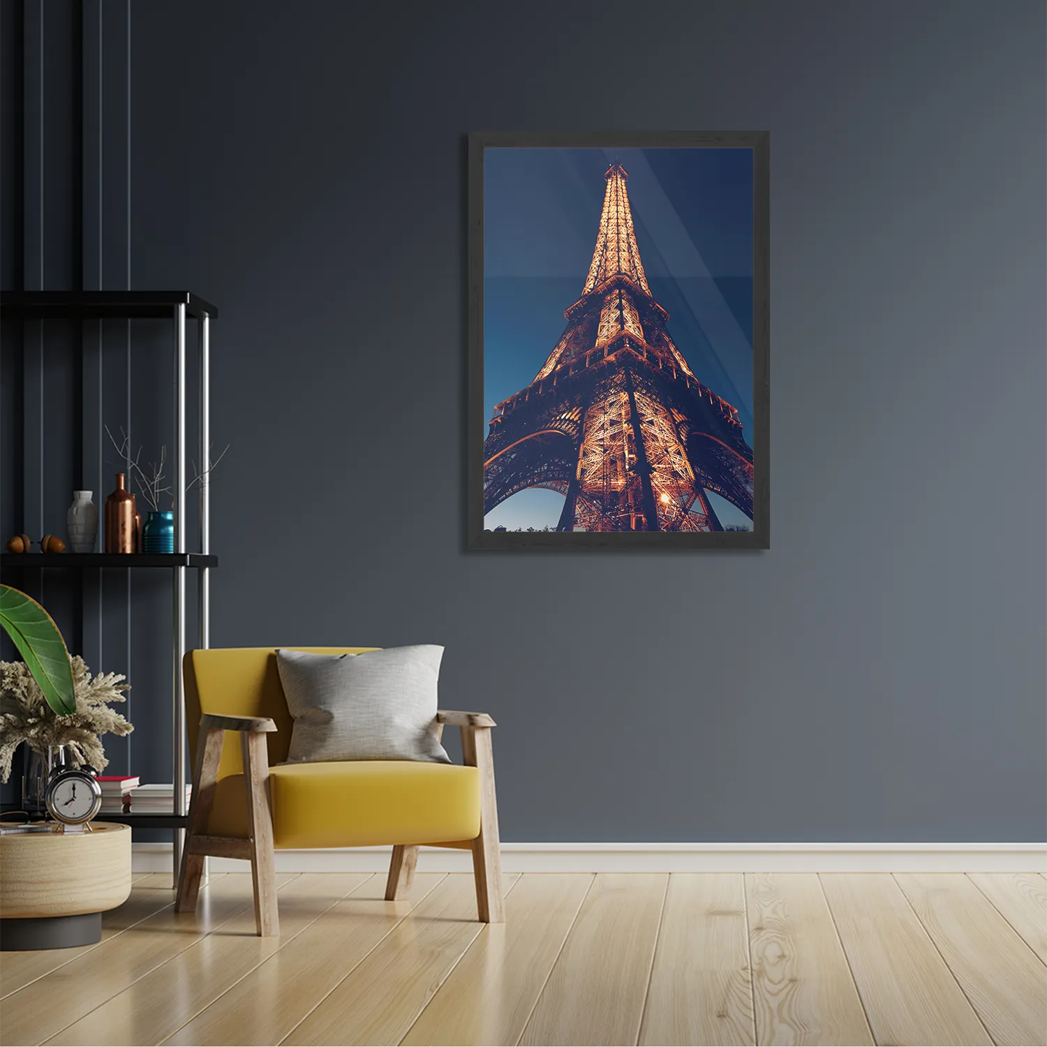 Poster Eiffeltoren Parijs at Night Rechthoek Verticaal Met Lijst Template PBL 50 70 Verticaal Steden 23 2
