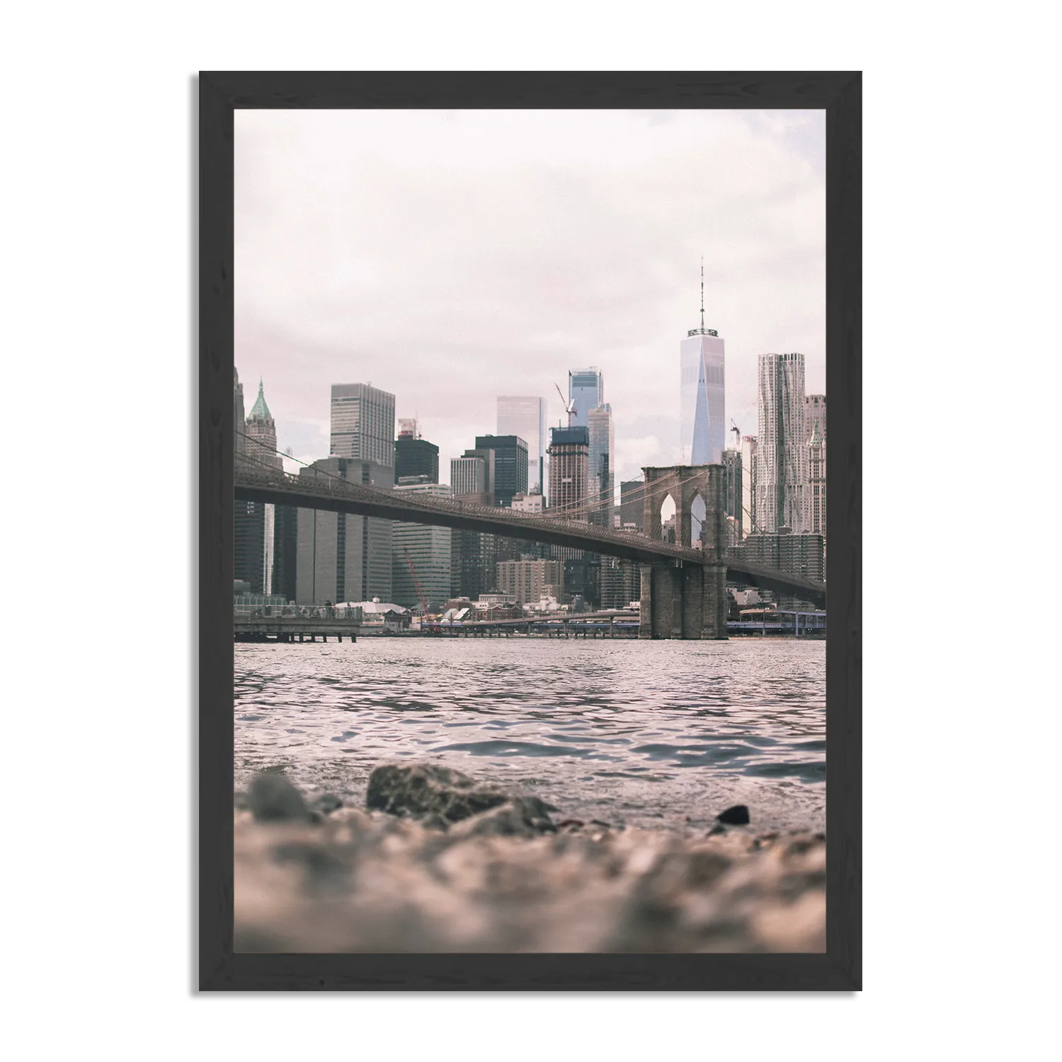 Poster Brooklyn Bridge New York Rechthoek Verticaal Met Lijst Template PBL 50 70 Verticaal Steden 24 1