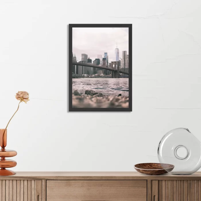 Poster Brooklyn Bridge New York Rechthoek Verticaal Met Lijst Template PBL 50 70 Verticaal Steden 24 3