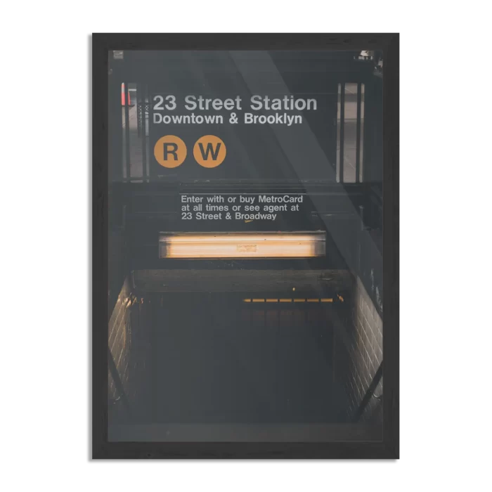 Poster Street Sation New York Rechthoek Verticaal Met Lijst Template PBL 50 70 Verticaal Steden 25 1