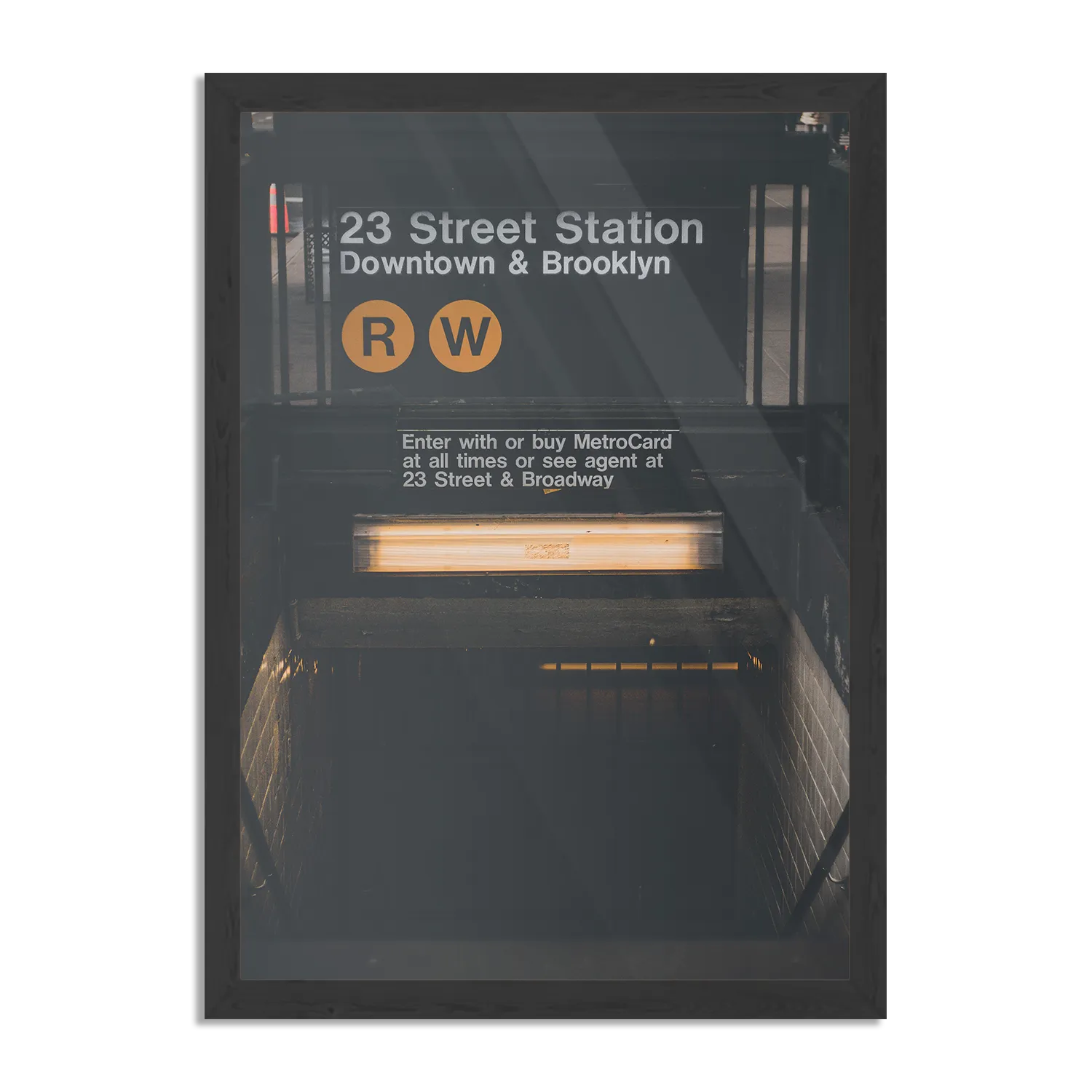 Poster Street Sation New York Rechthoek Verticaal Met Lijst Template PBL 50 70 Verticaal Steden 25 1