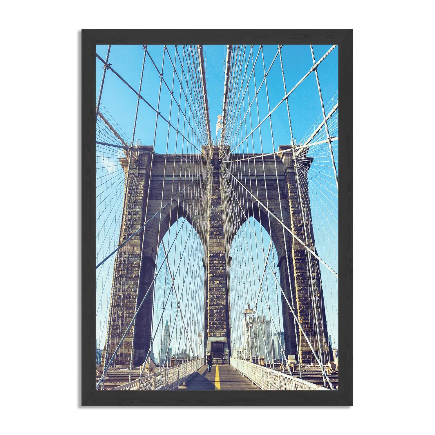 Poster Brooklyn Bridge New York Voetganger Rechthoek Verticaal Met Lijst Template PBL 50 70 Verticaal Steden 26 1