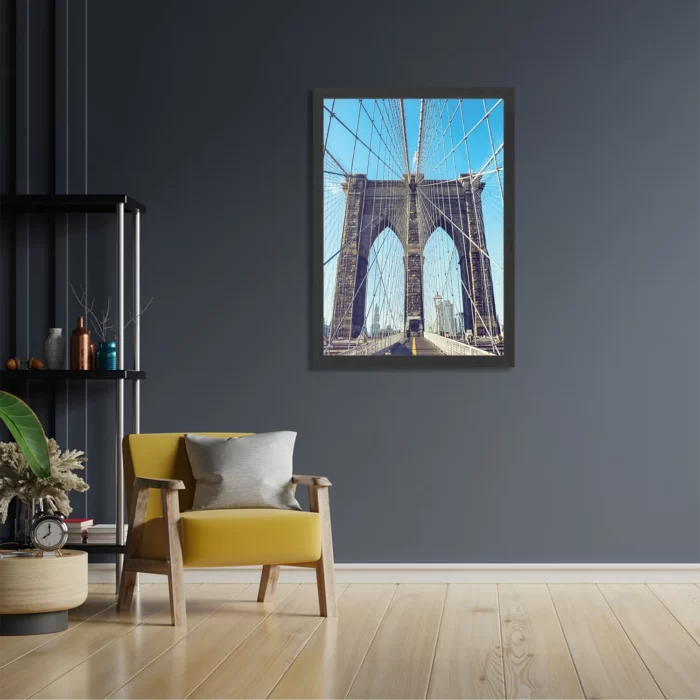 Poster Brooklyn Bridge New York Voetganger Rechthoek Verticaal Met Lijst Template PBL 50 70 Verticaal Steden 26 2