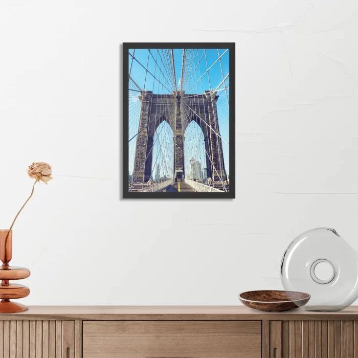 Poster Brooklyn Bridge New York Voetganger Rechthoek Verticaal Met Lijst Template PBL 50 70 Verticaal Steden 26 3