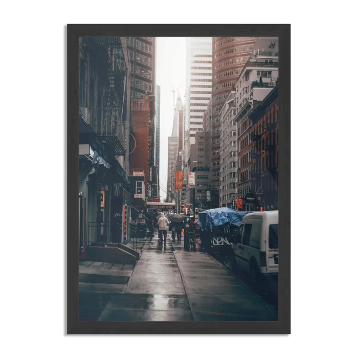 Poster New York Raining Day Rechthoek Verticaal Met Lijst Template PBL 50 70 Verticaal Steden 27 1