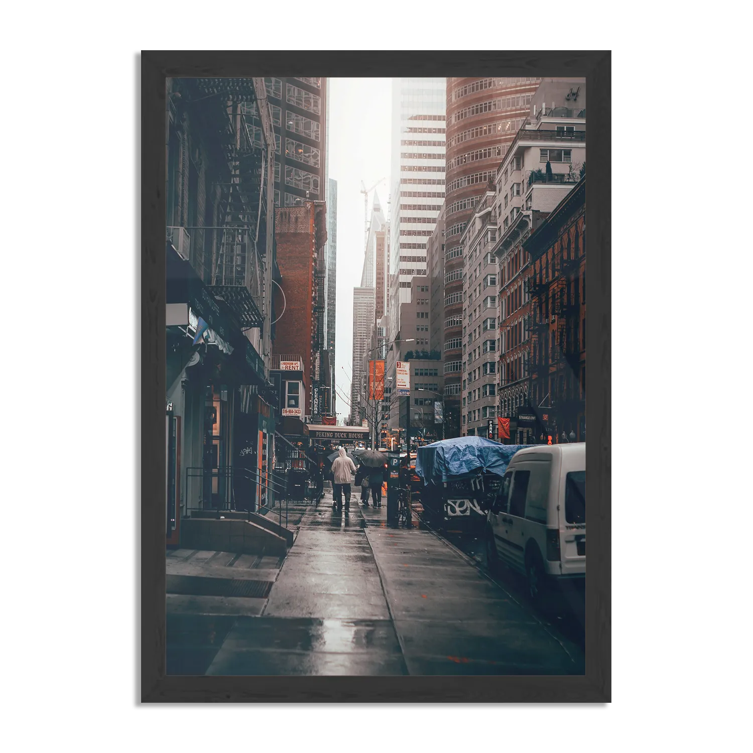 Poster New York Raining Day Rechthoek Verticaal Met Lijst Template PBL 50 70 Verticaal Steden 27 1