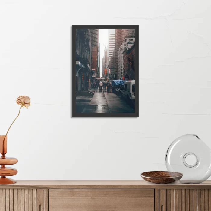 Poster New York Raining Day Rechthoek Verticaal Met Lijst Template PBL 50 70 Verticaal Steden 27 3