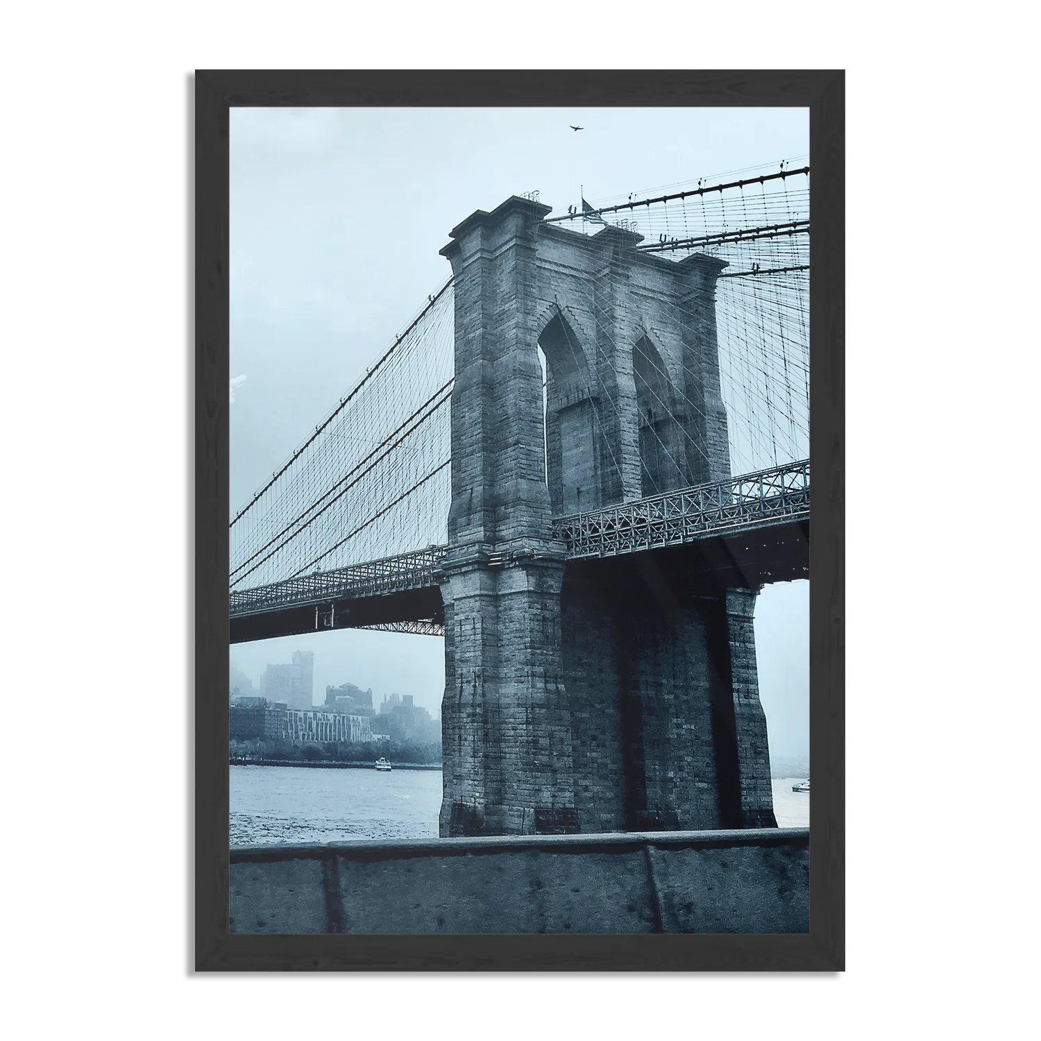 Poster Brooklyn Bridge New York Zwart Wit Rechthoek Verticaal Met Lijst Template PBL 50 70 Verticaal Steden 28 1