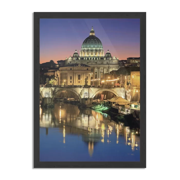 Poster Rivier Tiber Rome at Night Rechthoek Verticaal Met Lijst Template PBL 50 70 Verticaal Steden 29 1