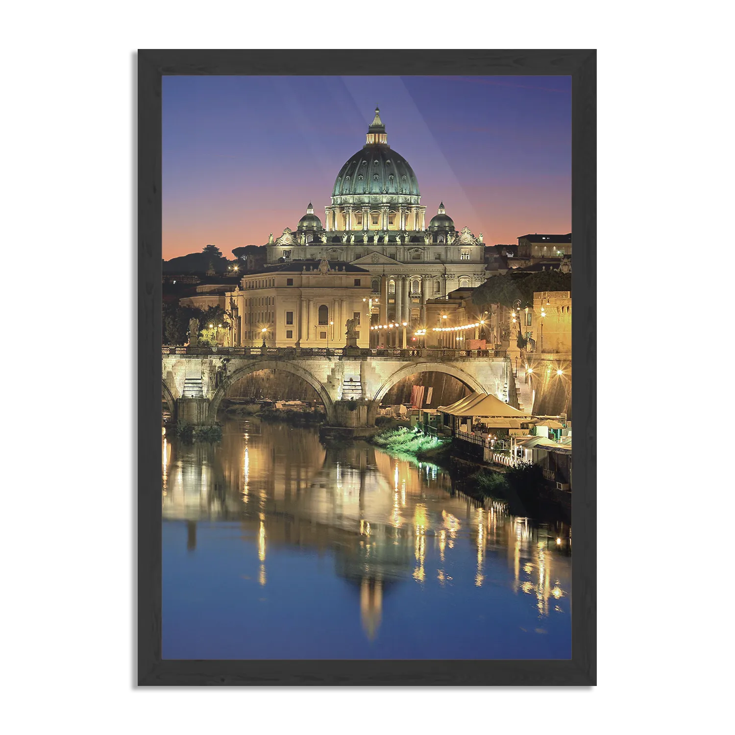 Poster Rivier Tiber Rome at Night Rechthoek Verticaal Met Lijst Template PBL 50 70 Verticaal Steden 29 1