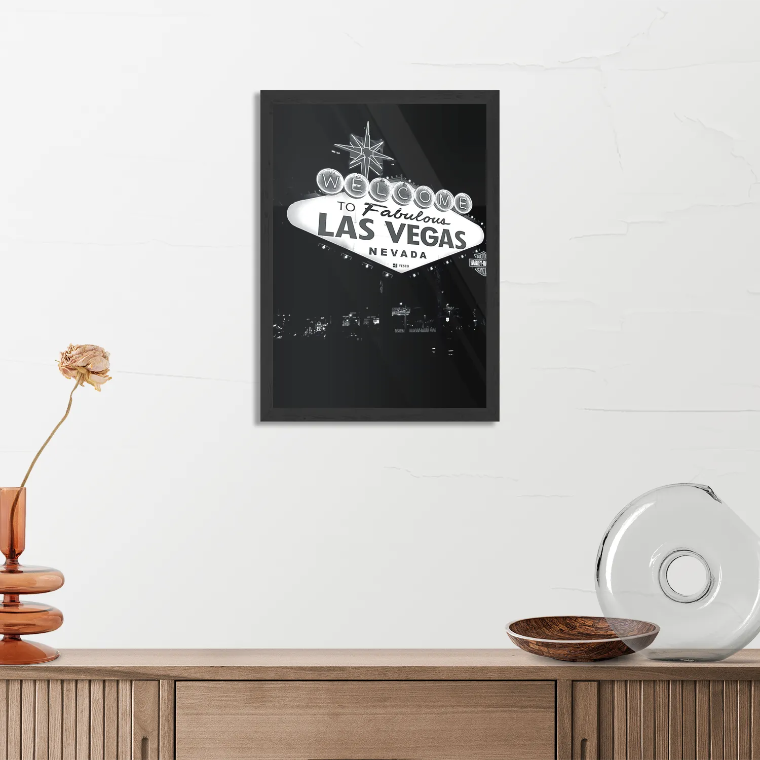 Poster Welcome to Fabulous Las Vegas Zwart Wit Rechthoek Verticaal Met Lijst Template PBL 50 70 Verticaal Steden 30 3