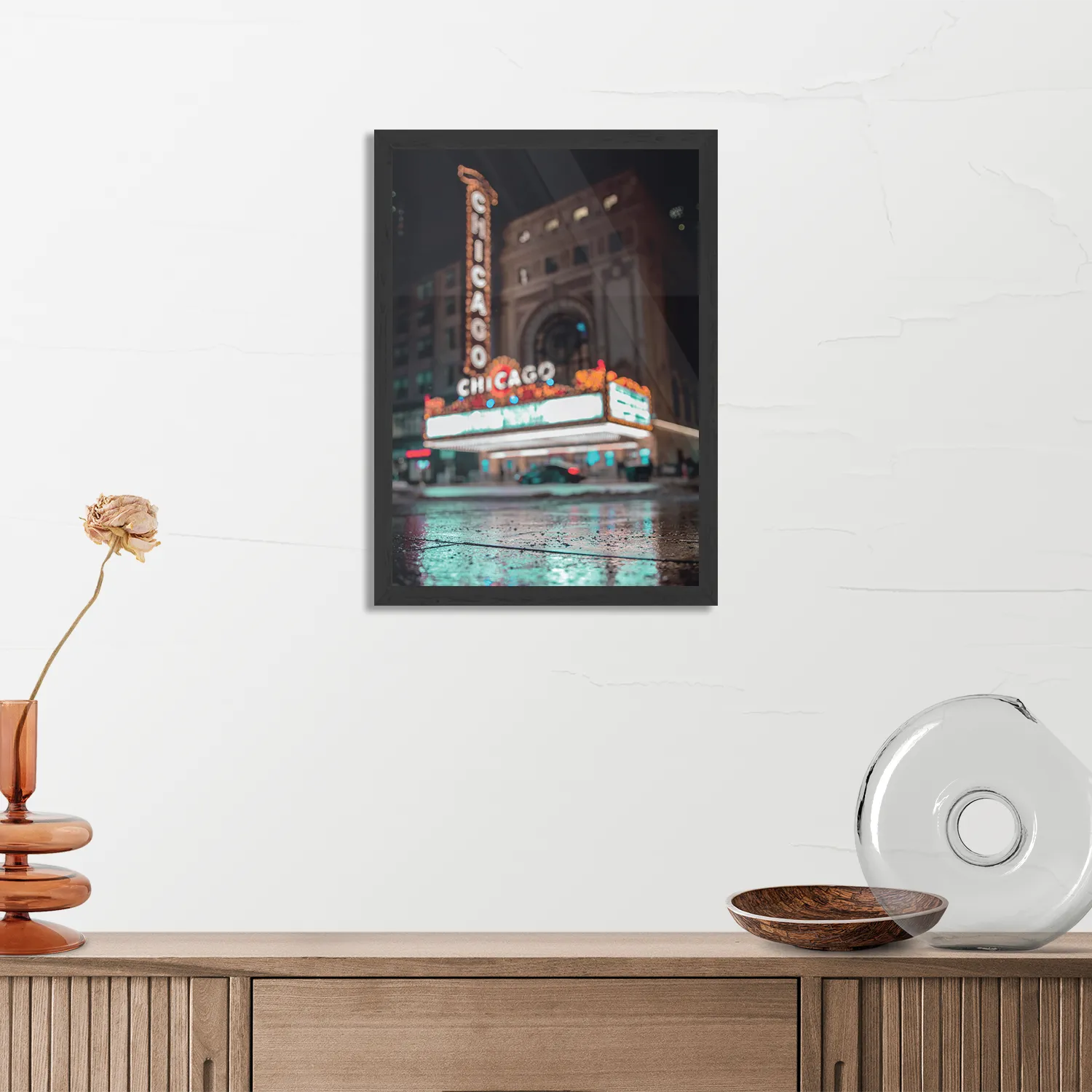 Poster Chicago at Night Rechthoek Verticaal Met Lijst Template PBL 50 70 Verticaal Steden 31 3