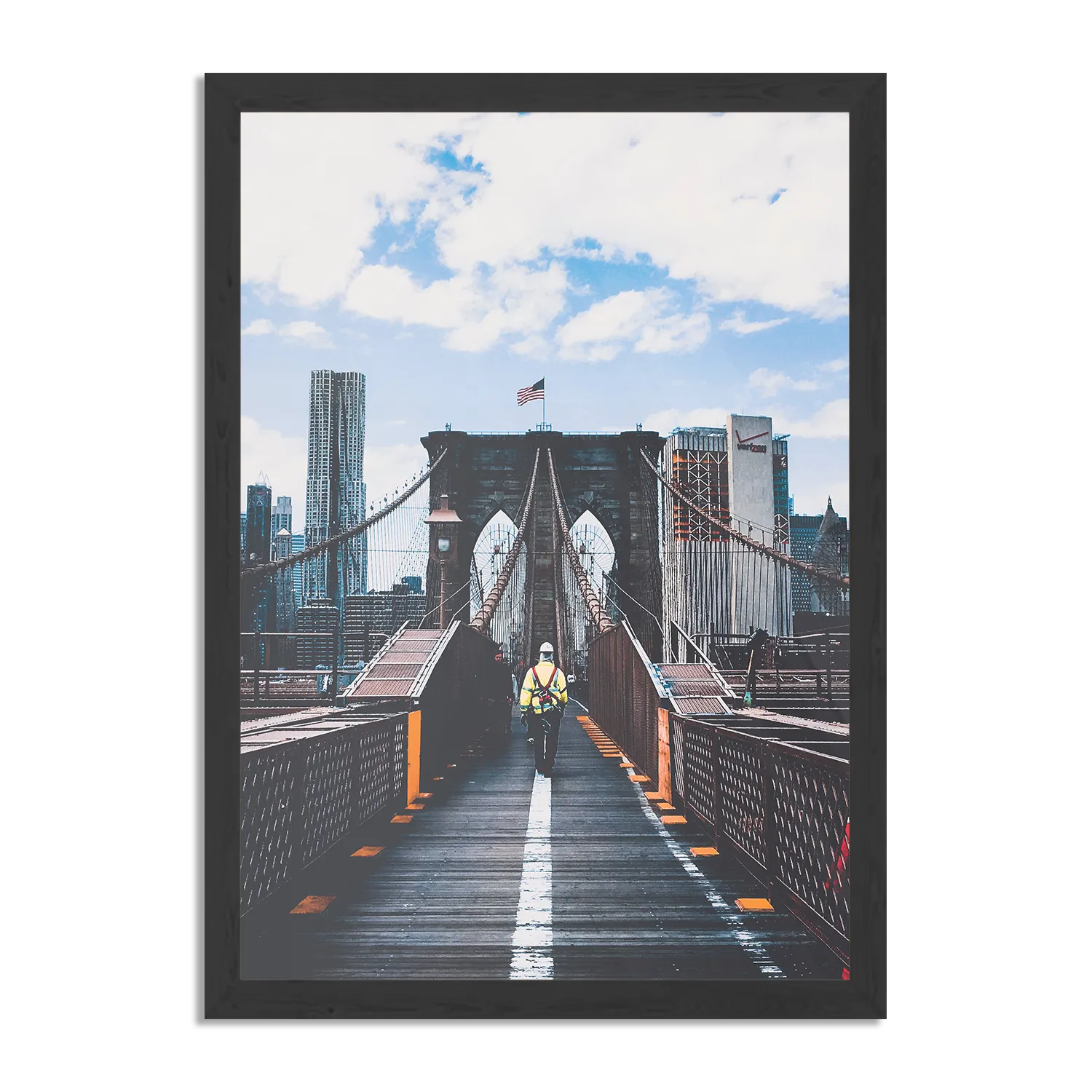 Poster Brooklyn Bridge New York Daglicht Rechthoek Verticaal Met Lijst Template PBL 50 70 Verticaal Steden 32 1