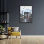 Poster Brooklyn Bridge New York Daglicht Rechthoek Verticaal Met Lijst Template PBL 50 70 Verticaal Steden 32 2