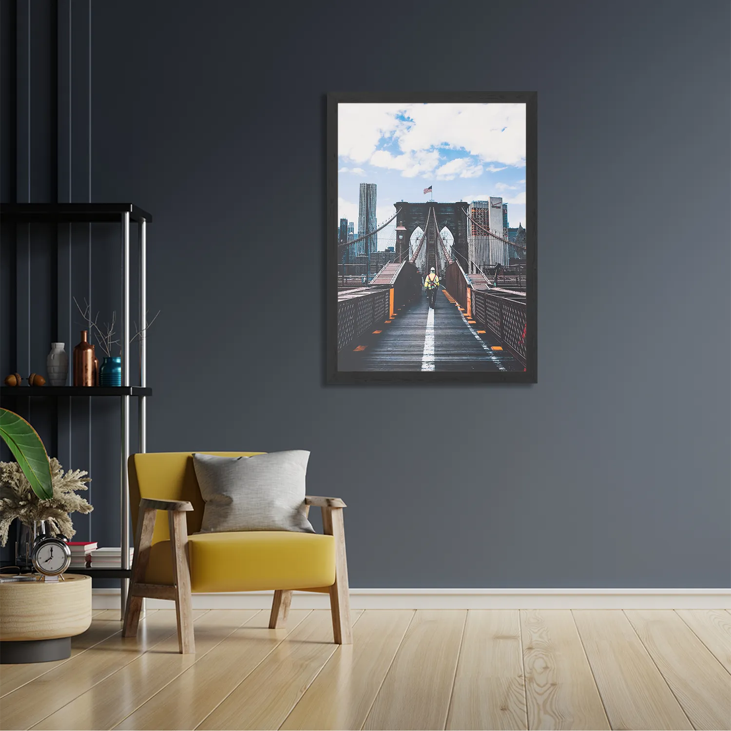 Poster Brooklyn Bridge New York Daglicht Rechthoek Verticaal Met Lijst Template PBL 50 70 Verticaal Steden 32 2