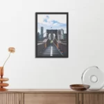 Poster Brooklyn Bridge New York Daglicht Rechthoek Verticaal Met Lijst Template PBL 50 70 Verticaal Steden 32 3