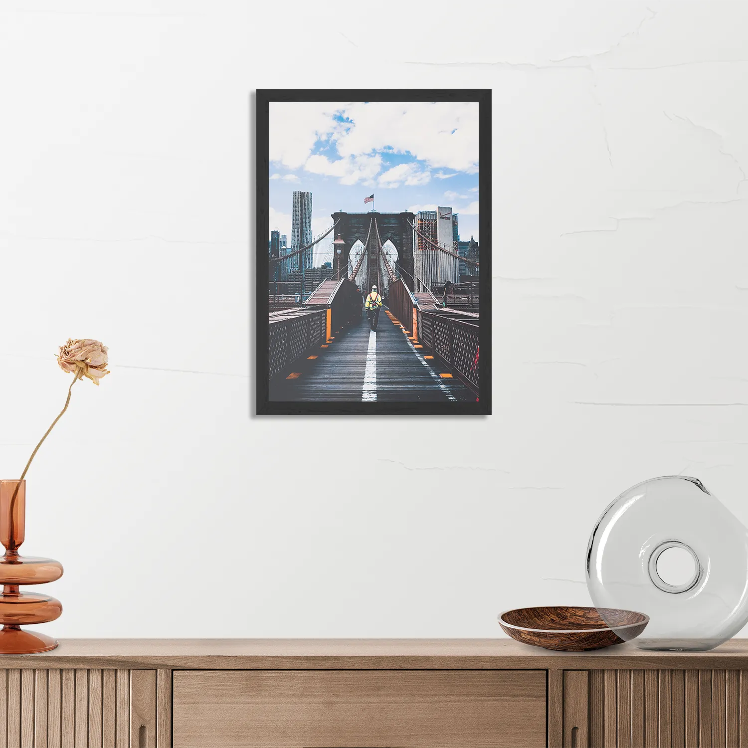 Poster Brooklyn Bridge New York Daglicht Rechthoek Verticaal Met Lijst Template PBL 50 70 Verticaal Steden 32 3