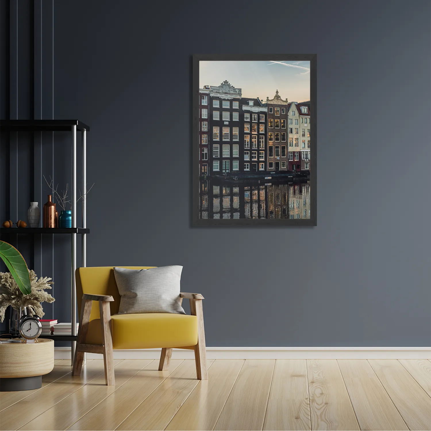 Poster Aan die Amsterdamse Gracht Rechthoek Verticaal Met Lijst Template PBL 50 70 Verticaal Steden 33 2