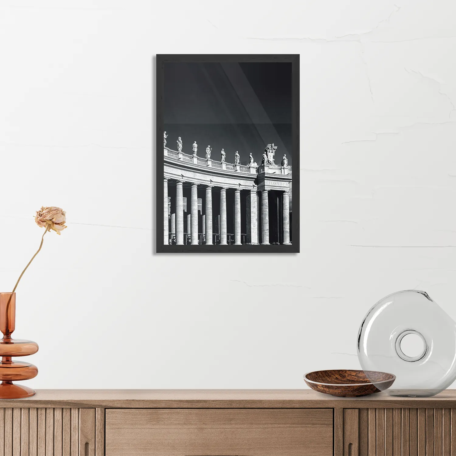 Poster De Zuilen van het Sint-Pietersplein Rechthoek Verticaal Met Lijst Template PBL 50 70 Verticaal Steden 42 3