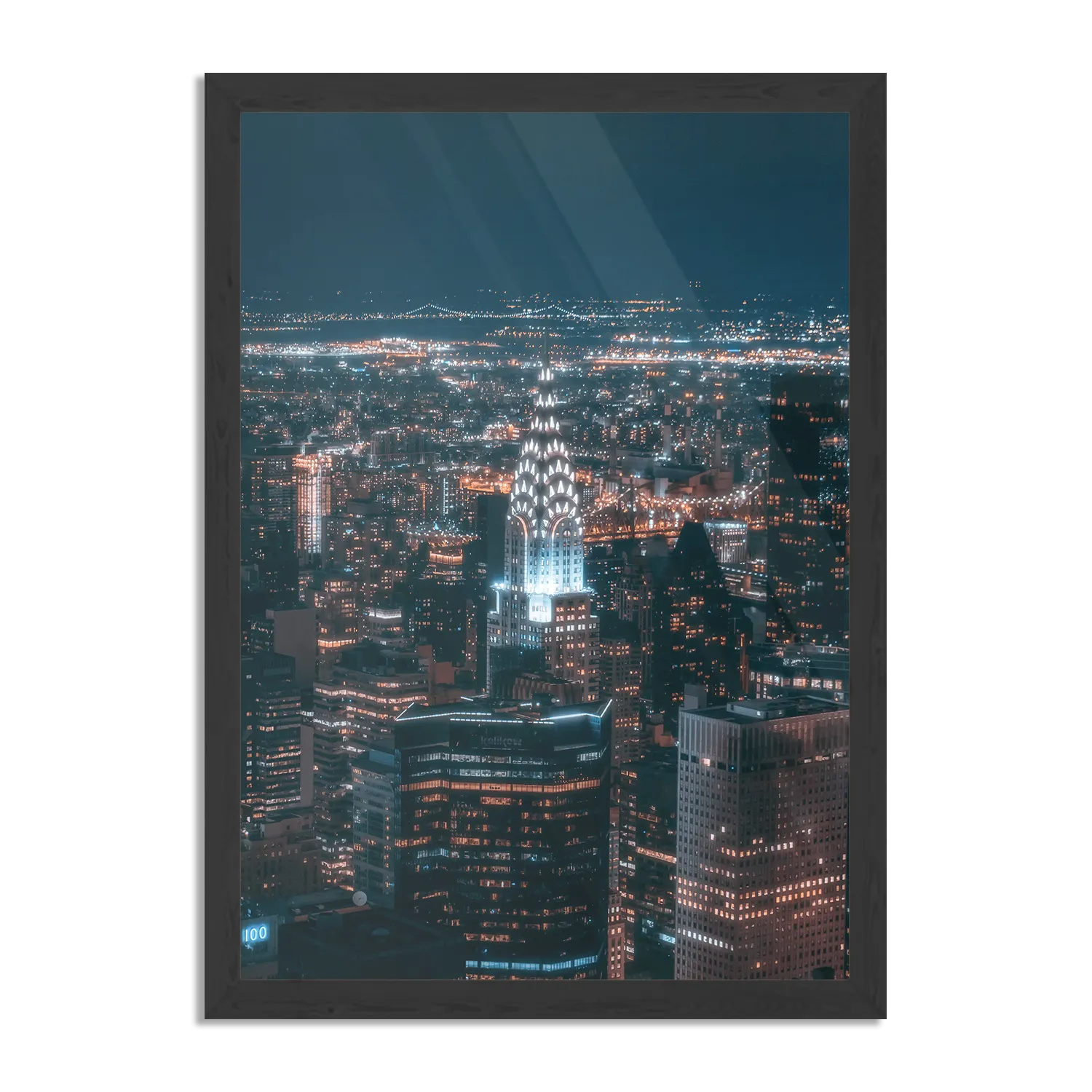 Poster Chrysler Building New York at Night Rechthoek Verticaal Met Lijst Template PBL 50 70 Verticaal Steden 46 1