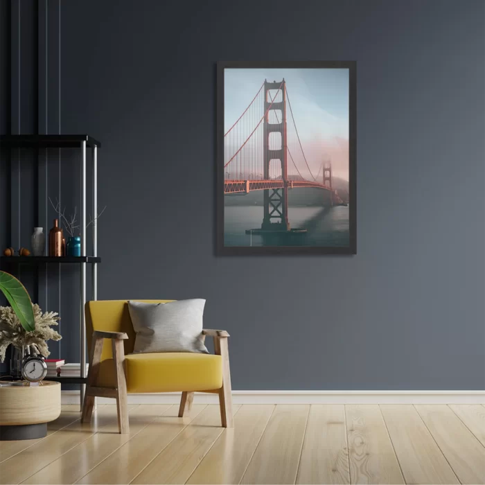 Poster Golden Gate Bridge San Francisco Rechthoek Verticaal Met Lijst Template PBL 50 70 Verticaal Steden 49 2