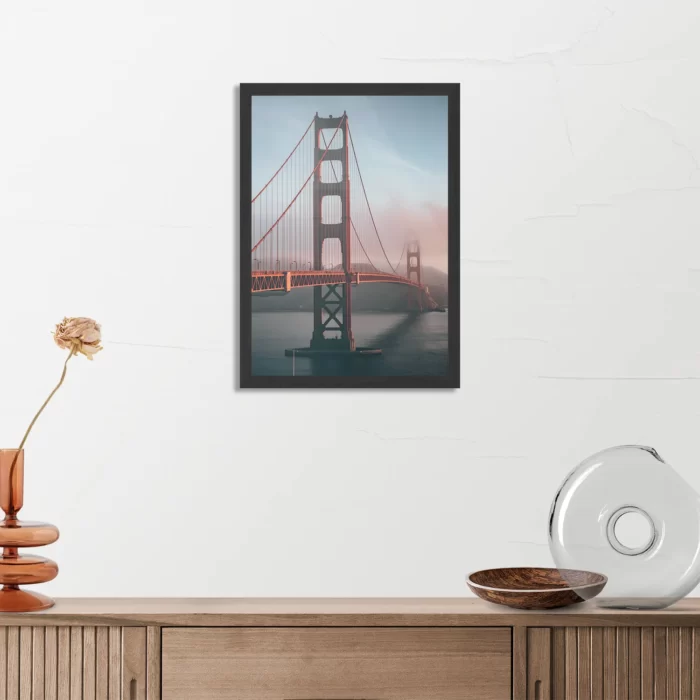 Poster Golden Gate Bridge San Francisco Rechthoek Verticaal Met Lijst Template PBL 50 70 Verticaal Steden 49 3