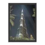 Poster Burj Khalifa at Night Rechthoek Verticaal Met Lijst Template PBL 50 70 Verticaal Steden 50 1