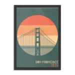 Poster San Francisco 1976 Golden Gate Bridge Rechthoek Verticaal Met Lijst Template PBL 50 70 Verticaal Steden 55 1