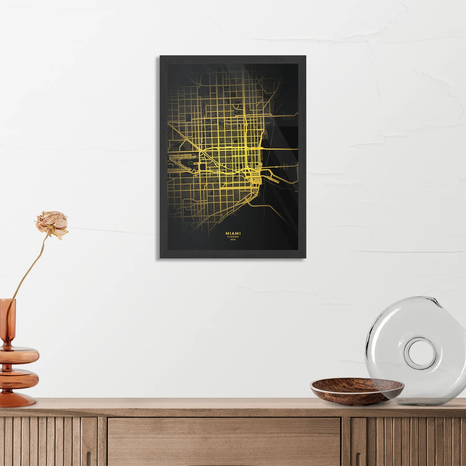 Template_PBL_50-70_Verticaal_Steden_71-3 Poster Miami Plattegrond Zwart Geel Rechthoek Verticaal Met Lijst Template PBL 50 70 Verticaal Steden 71 3